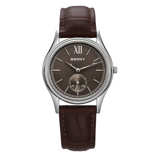 BERNY Men's Watches Slim Luxury Classic Stylish Dress Quartz Watch Fashion Elegance Leather Band Wristwatch - Image 8