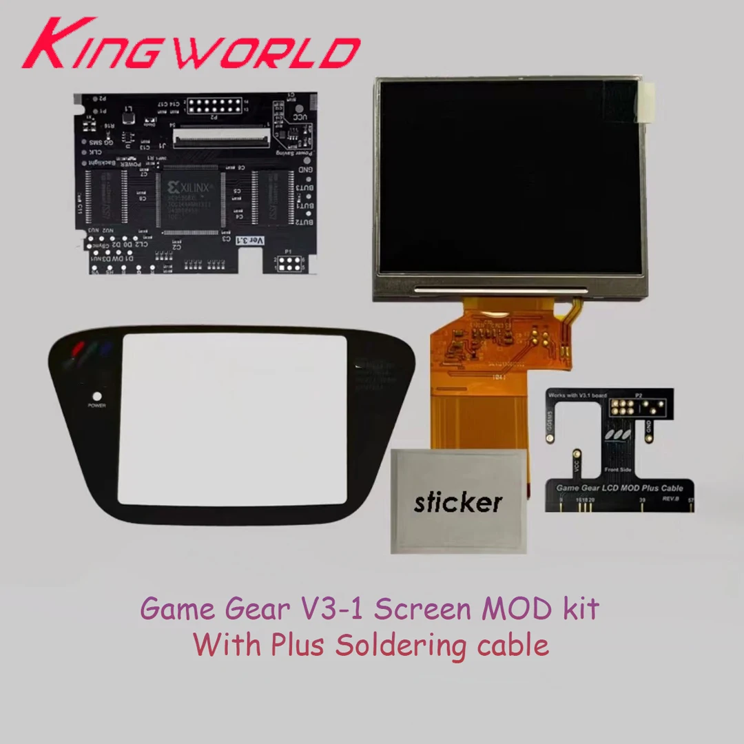 For SEGA Game Gear V3.1 LCD Screen HighLit Full Display VGA Out Mod