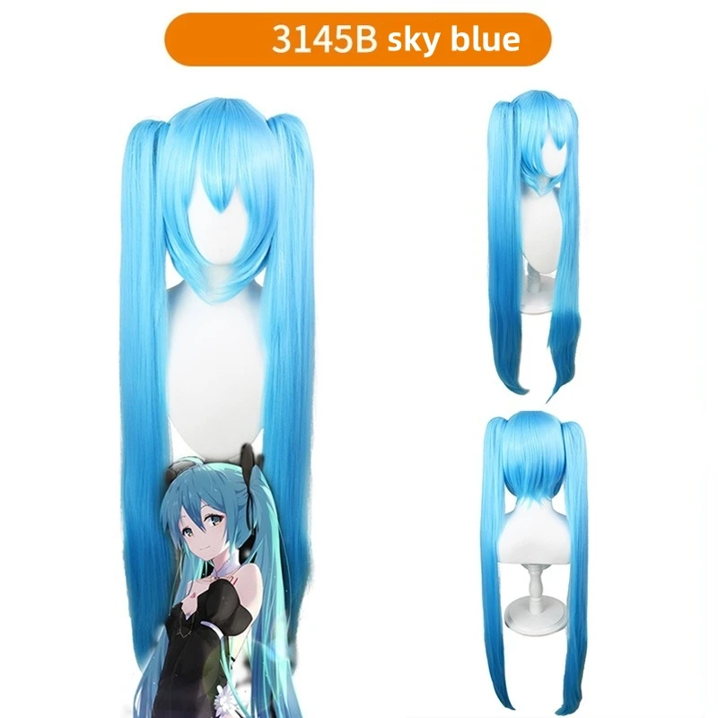 2024 SNOW MIKU Split style double ponytail cosplay wig Hatsune Miku cosplay wig VocAloid Miku  Aqua Blue lolita wig VOCALOID