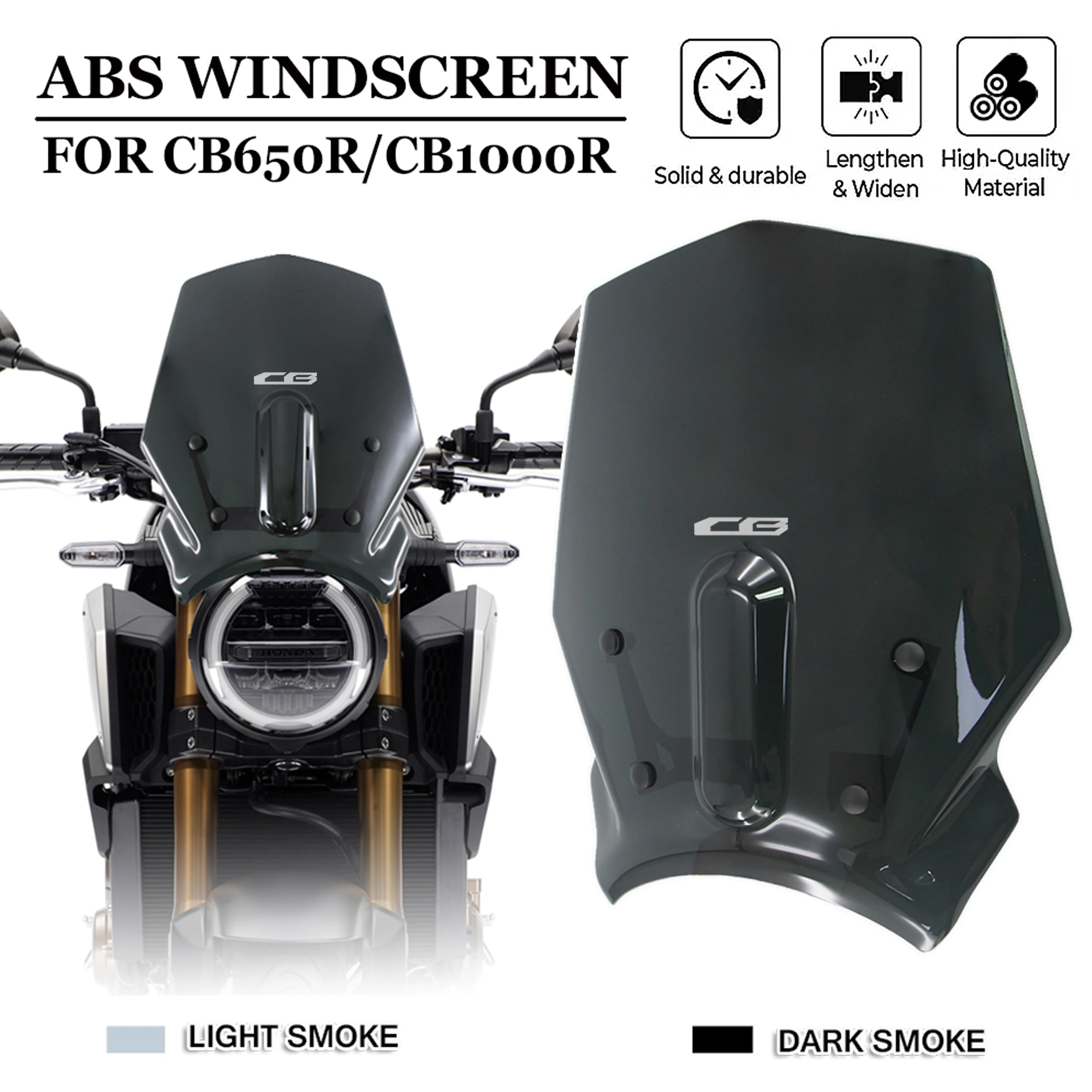 Déflecteur De Carénage Avant Pour Honda CB650R/CB1000R – ABS, Couleurs Noir/argent/carbone, 2018-2020