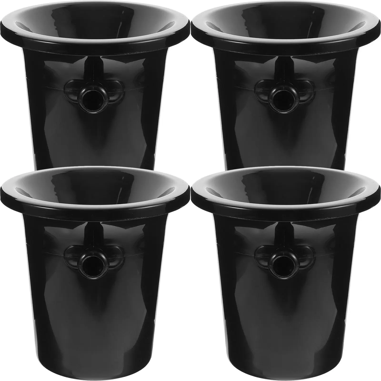 4 Pcs Tasting Spittoons Plastic Ice Buckets Round Mouth Dual Ears Funnel Friendly Hygienic Great for Parties