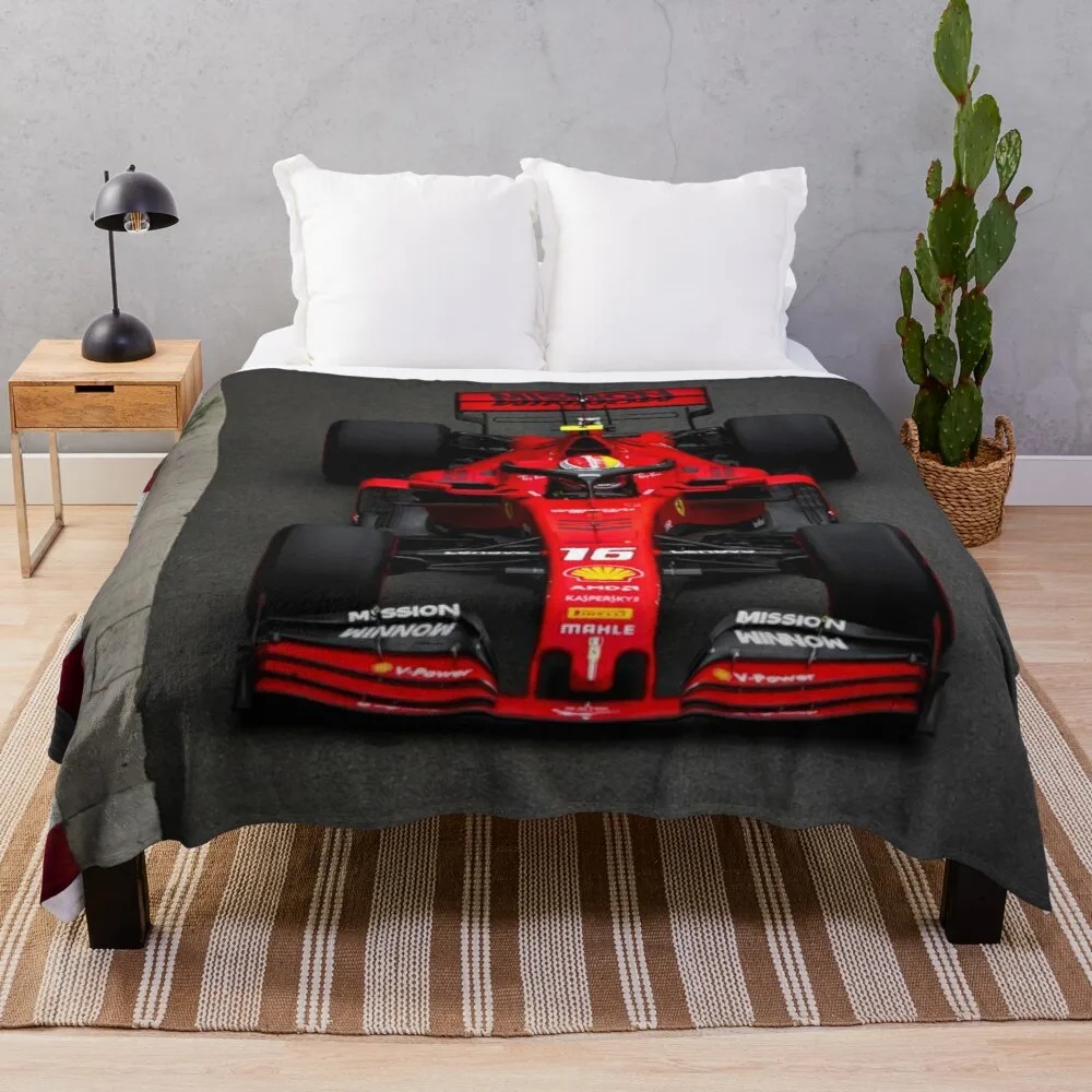 Charles Leclerc Al Grand Prix Del Monaco Del 2019. Coperta Da Tiro Coperta Estiva In Cotone Per Divano