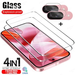 4 - in - 1 Screen Protector & Lens Cover Set - Premium Tempered Glass Phone Accessories - 2 Glass 2 Lens Film