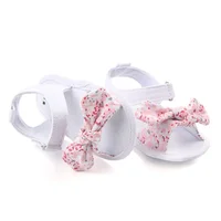 Baby Girls Sandals Canvas Bowknot Toddlers Newborn Infantil Sandals Summer Infant Baby Girls Soft Crib Shoes Infants Sandals 4