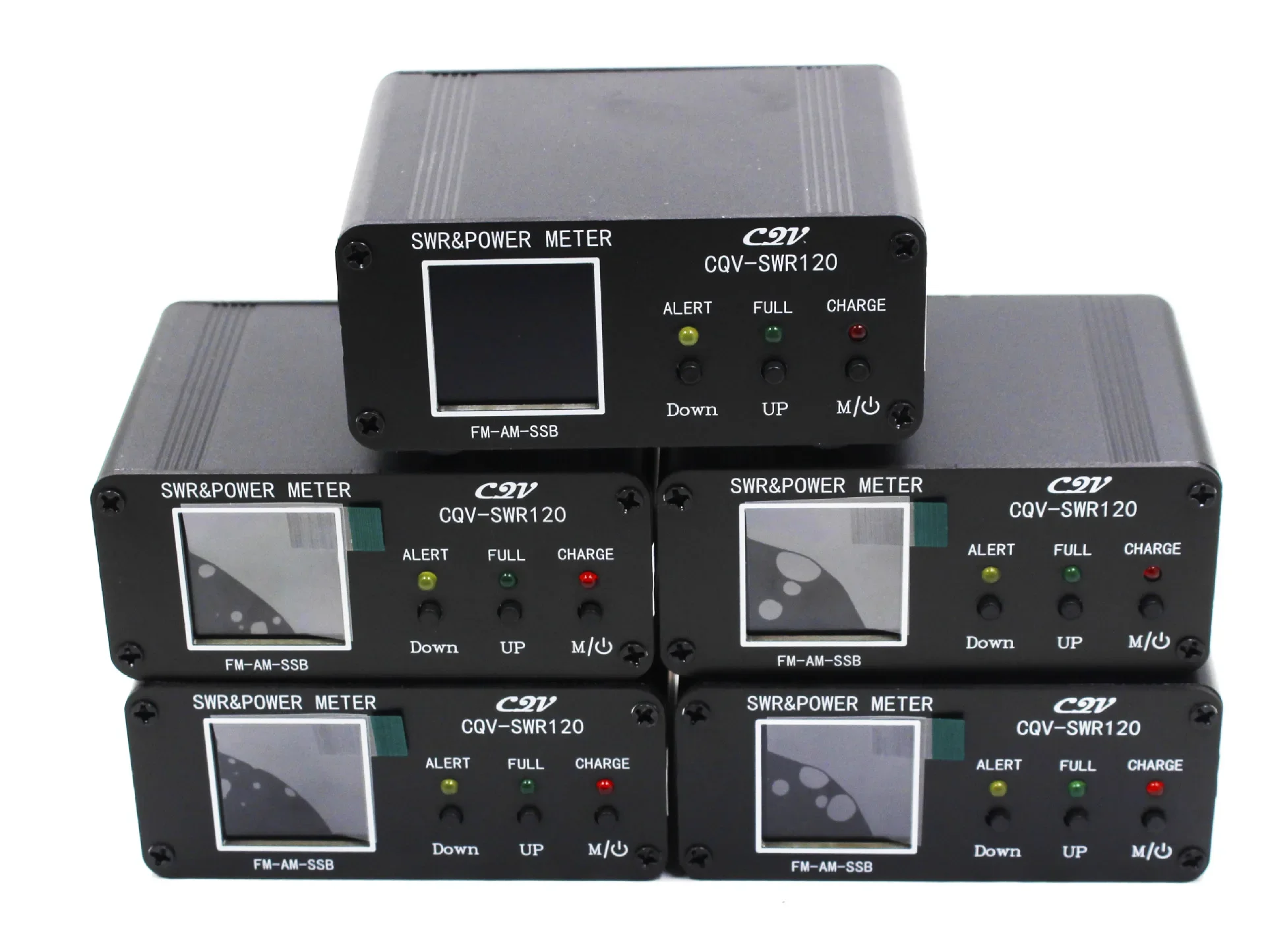CQV-SWR120 120W SWR & Power Standing Wave Meter High Standing Wave Alarm Function 240 * 240 Full Color HD Display FM-AM-SSB Standing Wave Meter