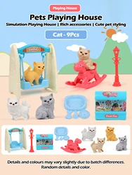 Adorable Dog Toy Basket Set with Dog Doll and Accessories for Playtime & Holiday Decor (9pcs Cat swing)