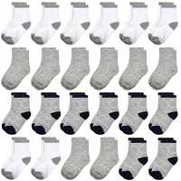 24 Pairs （Boy Toddler Baby Crew Socks （1-14Years Old） Soft breathable Socks For Toddlers kids Boys Girls 1