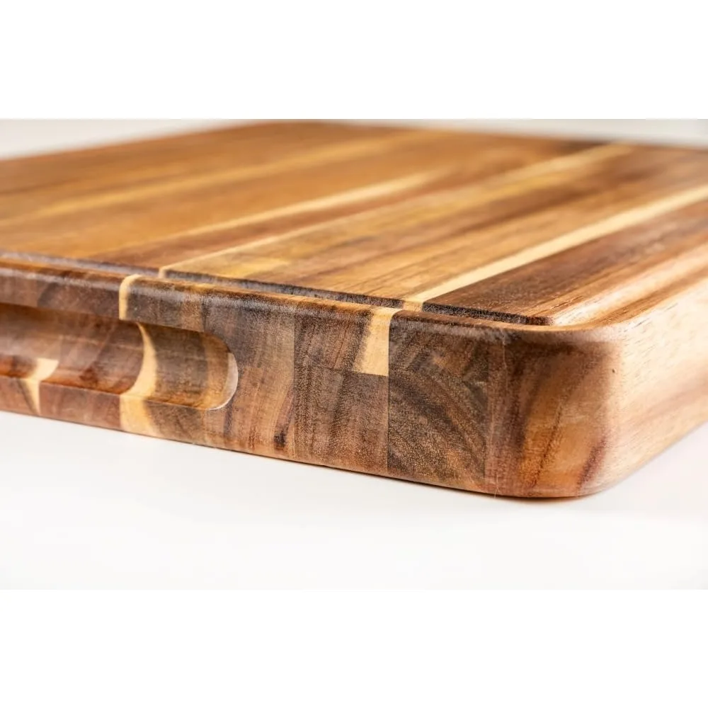 Acacia Wood Cutting Board with Handle 6