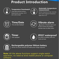 LED Digital Smart Bracelet Monitor Thermometer Vibration Alarm Wristband Smart Bracelet Waterproof Smartband for Student 2