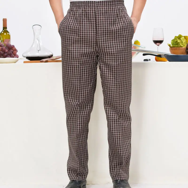 Chef Pants Food Service Chef uniforms pants kitchen cooker work clothes hotel restaurant bakery Breathable Printed pants catering trousers