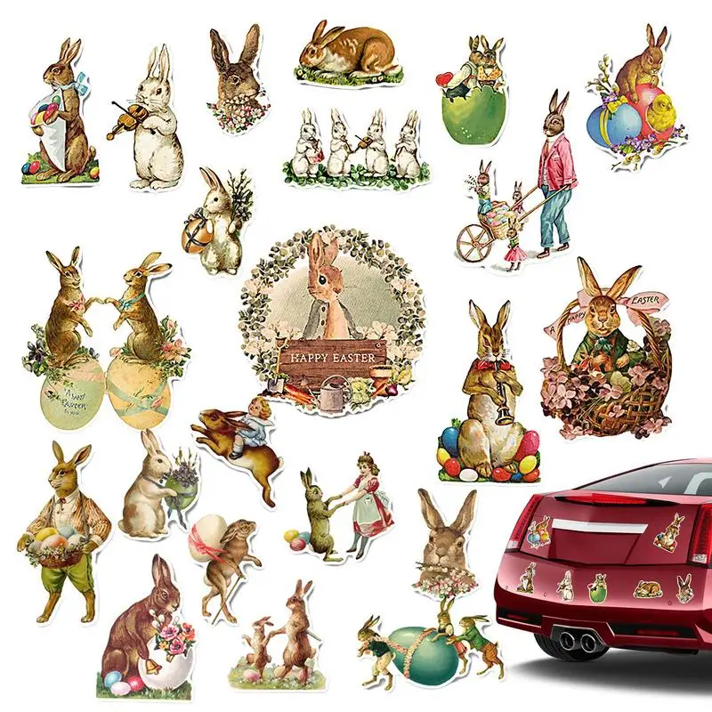 

Bunny Magnets For Fridge 22pcs Cute Festive Easter Rabbit Eggs Sticker Easter Party Decorations Cartoon Magnet Garage Bunny