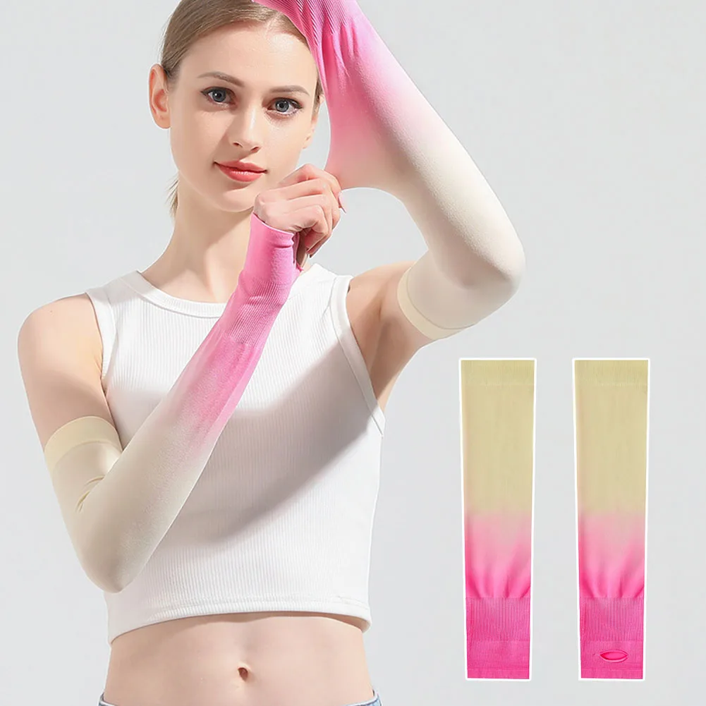 

1 Pair Women Cooling Anti-UV Driving Arm Sleeves Girls Sun Protection Arm Covers For Ladies Running Riding Outdoor Sports