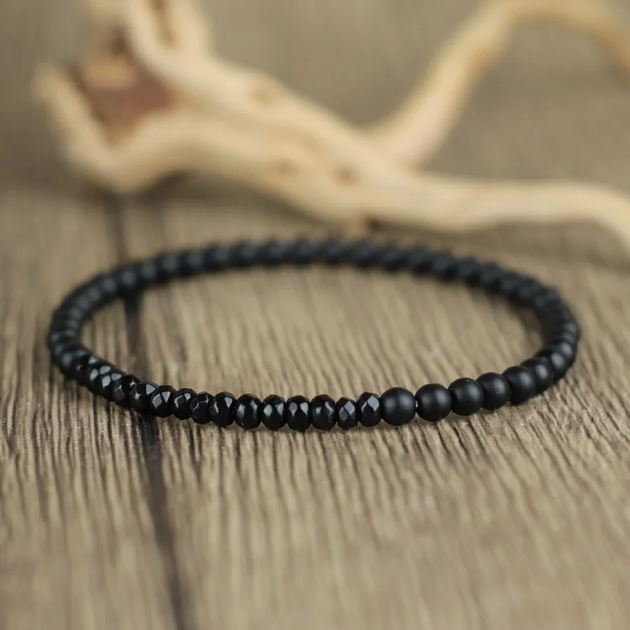 Black Onyx Stone Unisex Yoga Meditation Bracelet