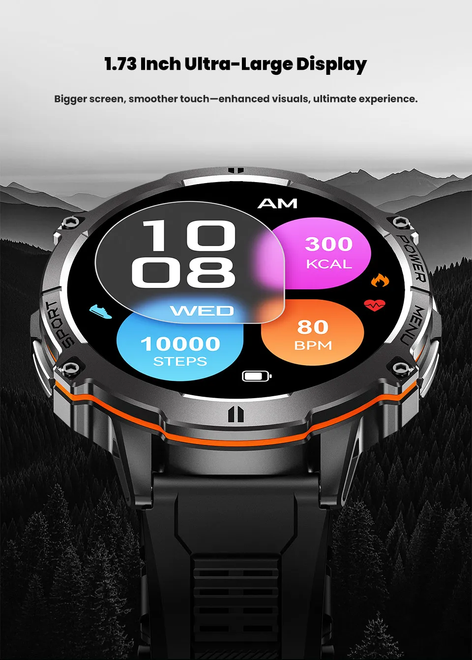 Smartwatch T-Rex 3, vista lateral