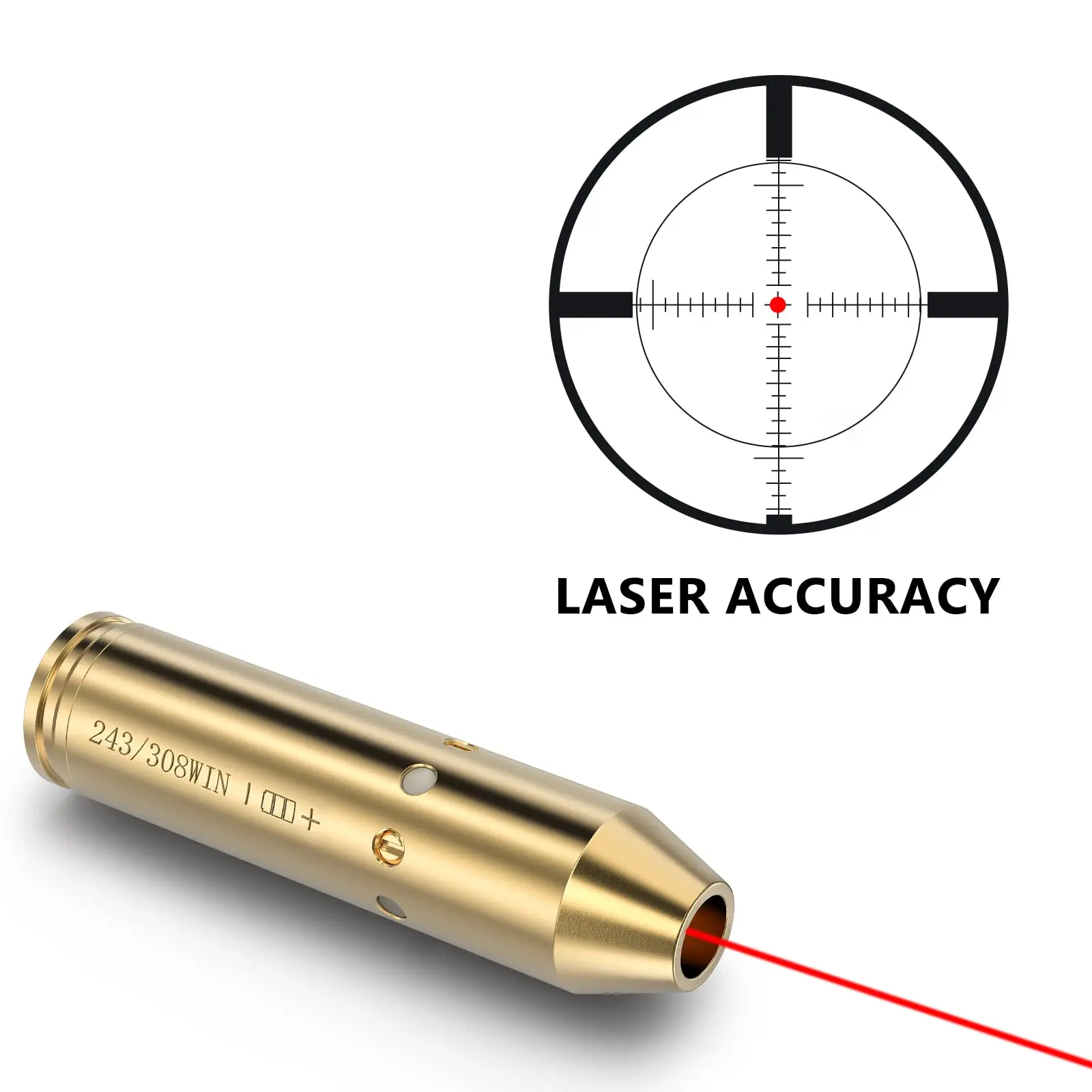 MidTen Class IIIA 243 308 Red Dot Bore Sight Laser Fit Handgun Rifle Picatinny Mount with Batteries Hight accuracy Hunting
