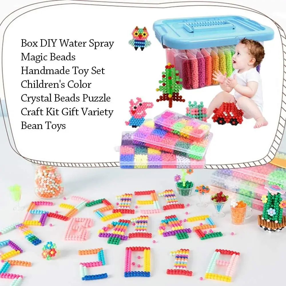 

1000pcs Spray Handmade Children Toy Set Puzzle Crystal Beads Variety Bean Toys Craft Kit Gift