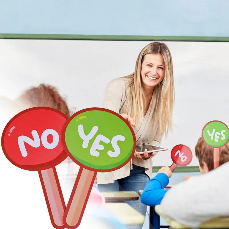 Yes No Hand Signs 2X Interaction Signs Quick Response Signs Reusable True False Paddles For Teacher Student Interaction