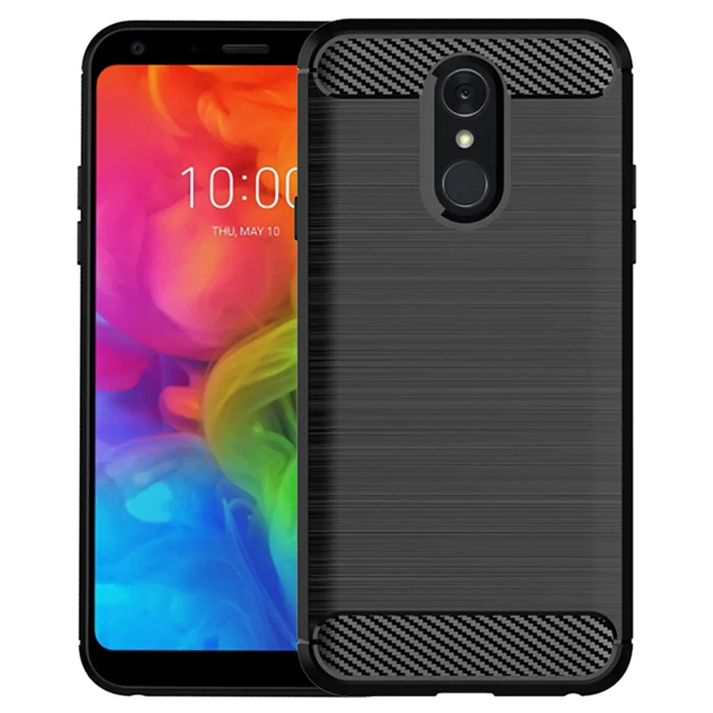 Carbon Fiber Shockproof Silicone Case Back Cover