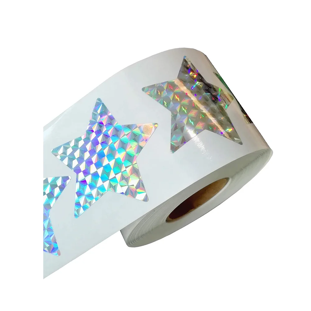 

Glitter Foil Metallic Star Stickers Labels Christmas Metallic Silver Star Stickers Self-Adhesive Scrapbooking Party Favors