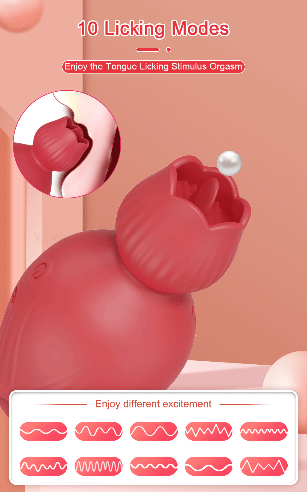 Vibromasseurs suceurs de jouets roses pour femmes avec vibrateur léchant la langue Stimulateur de clitoris féminin Masseur pour adultes_voghion.com