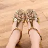 New Arrival Kids Girls Children Glitter Sequin Ballroom Tango Latin Salsa Dance Shoes Closed Toe Low Heel Princess Girls Sandals 4
