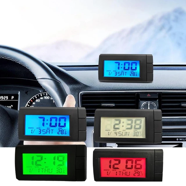 Termómetro de reloj de coche con pantalla Digital, medidor de temperatura  interior y exterior, pantalla a Color, peso ligero automático, vehículos -  AliExpress