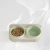 Eco-Friendly Cat Bowl Dual-Bowl Set - Slanted Mouth Food & Water Bowl for Cats, Also Suitable for Dogs, 3