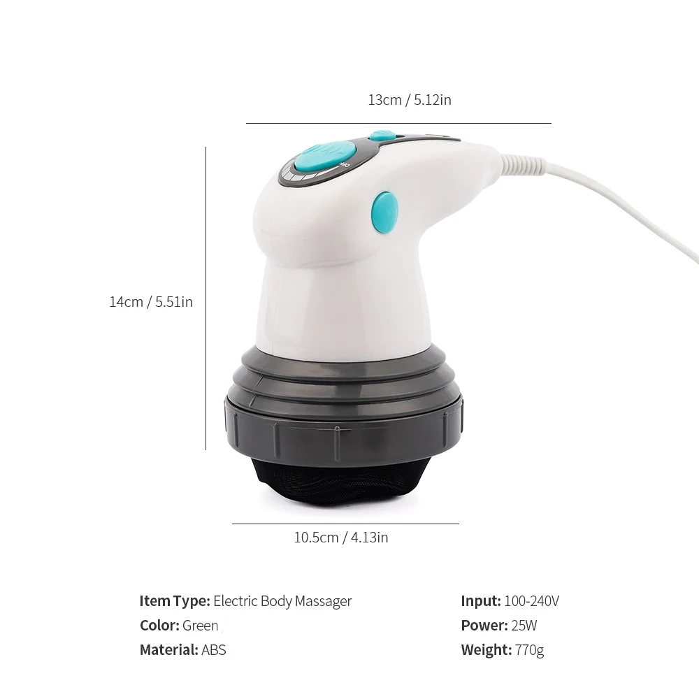 Masajeador corporal adelgazante con rodillo anticelulítico, eléctrico, de mano, infrarrojo, para brazos, piernas, caderas, abdomen, eliminar grasa._voghion.com