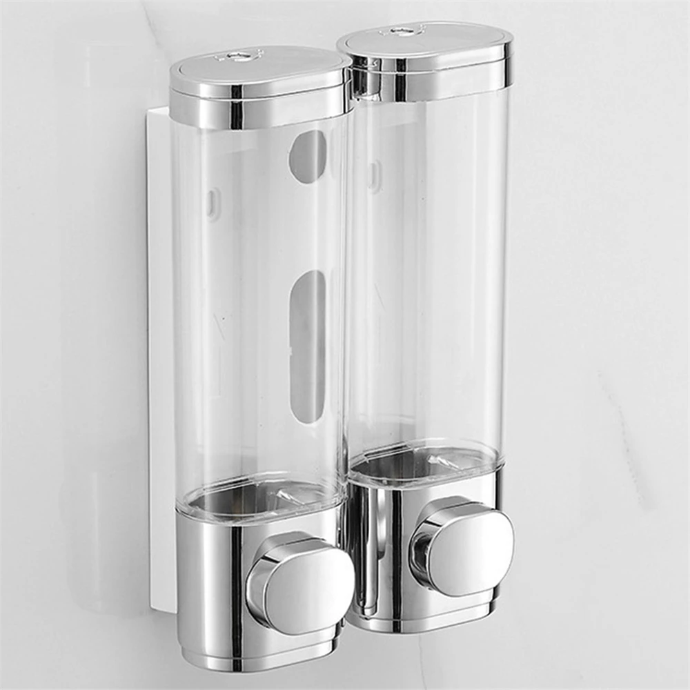 Liquid Soap Dispenser Bathroom Double Manual Press Soap Dispenser Pump Wall Mounted Detergent Shampoo for Liquid