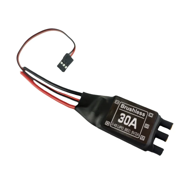 Contrôleur de Vitesse Électronique Brushless 30A/40A pour Moteur d'Avion RC, installé sur un support avec hélices
