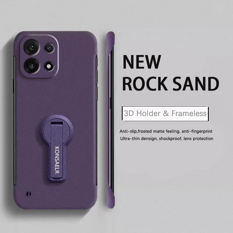 Borderless 360° Shockproof Bracket Cover Bumper Case