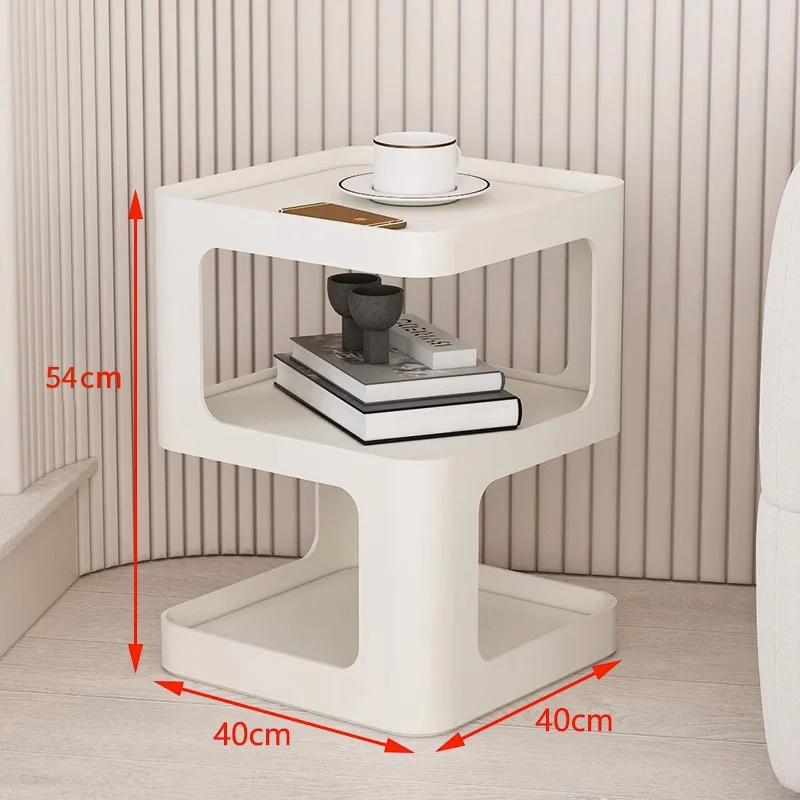 Simple Metal Night Table White Aesthetic Trendy Minimalist Bedside Table Space Saving Kawaii Mesita De Noche Home Furniture