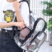 Backpack Waterproof Transparent School Bag Girl Large Capacity Backpack Solid Clear Backpack Men Fashion Transparent Plastic Bag - Image 3