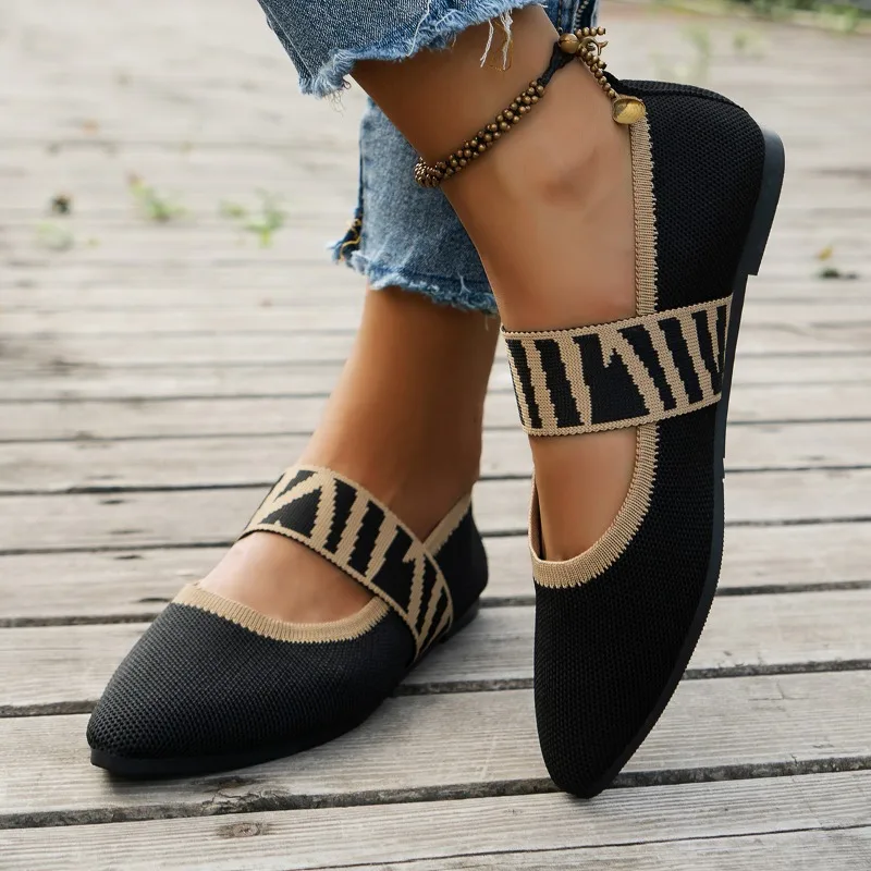 2024 Women's Summer New Fashion Elastic Strap Designer Comfortable Non-Slip Flat Shoes for Daily Outing Casual Low-top Shoes 5