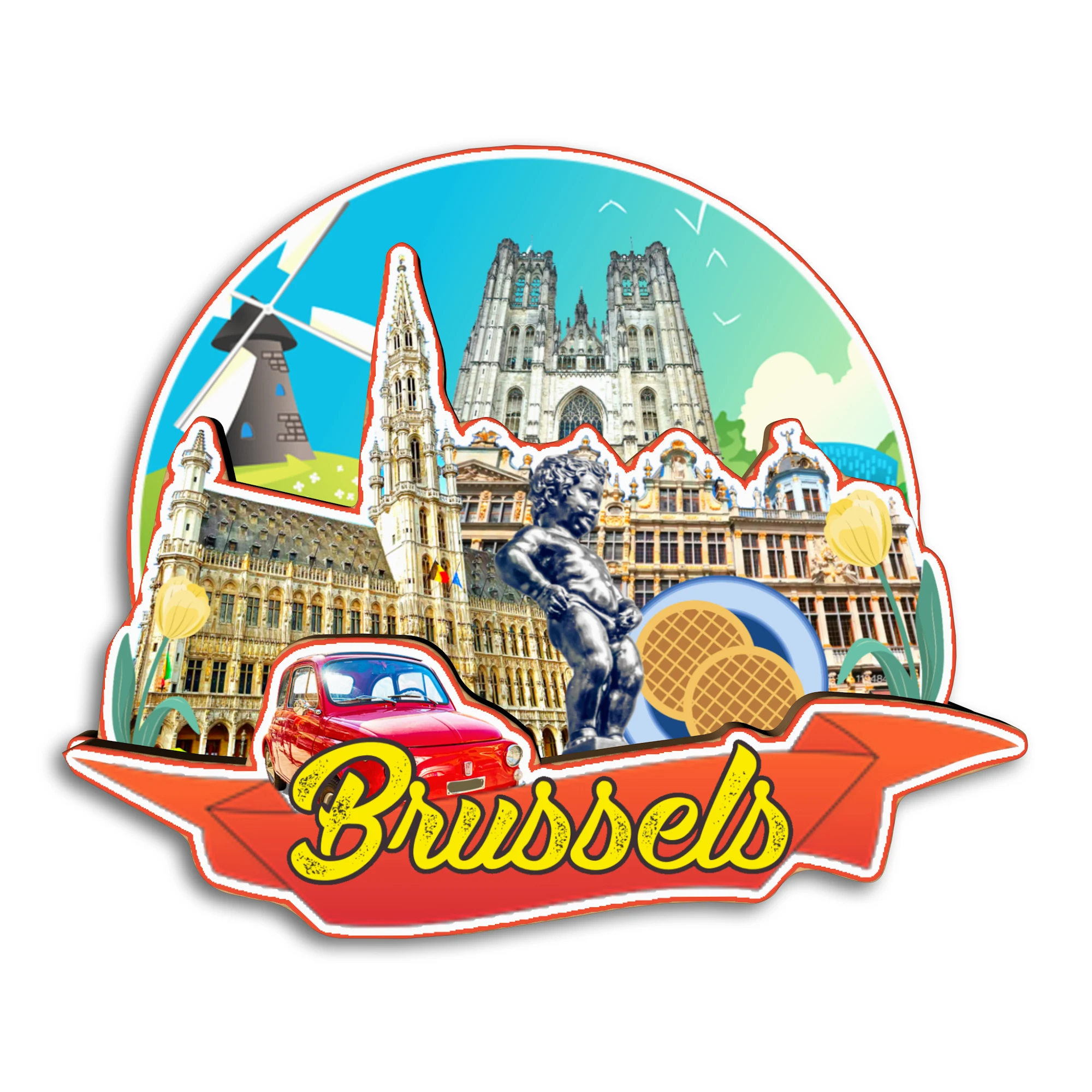 Brugge België 3D Koelkast Magneet Souvenir Cadeau,Metalen Legering