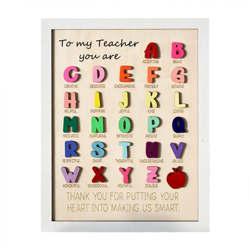 

Teacher Appreciation Gift Learning Toy English Word Shape Alphabet Teacher Sign Appreciation Gift Ornament Thank You Teacher Day