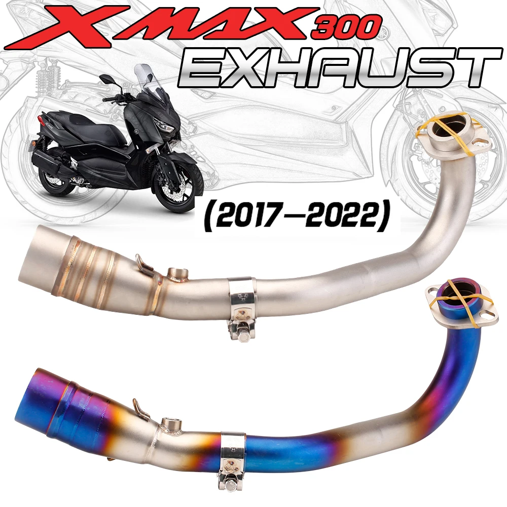 Slip On Per Yamaha Xmax 250 300 400 Xmax250 Xmax300 2017-2022 Sistema Di Scarico Scarico Moto Modifica Tubo Centrale Collegamento Anteriore