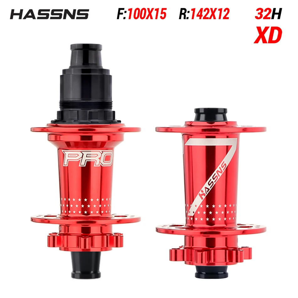 HASSNS PRO7 自転車ホイールハブ,24/32穴,jアーム,スルーアクスル