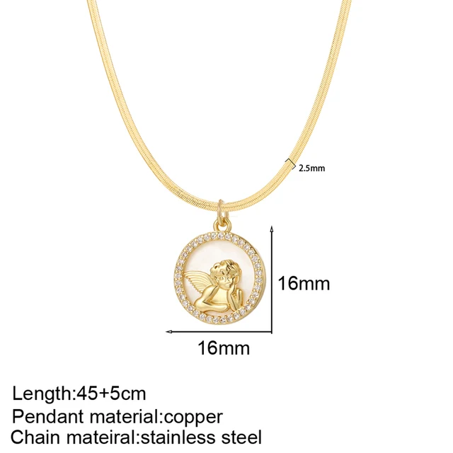 Cute Heart Flower Necklace for Women ButterflyGold Color Pendant Long Stainless Steel Chains Choker New in Collares 4