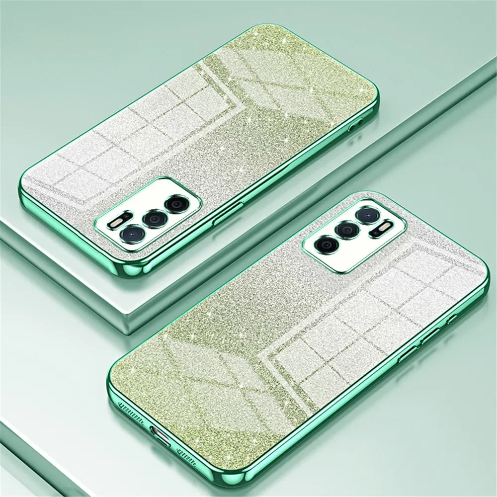 Gradient Glitter Plating Clear Phone Case - Soft Cover with Premium Design