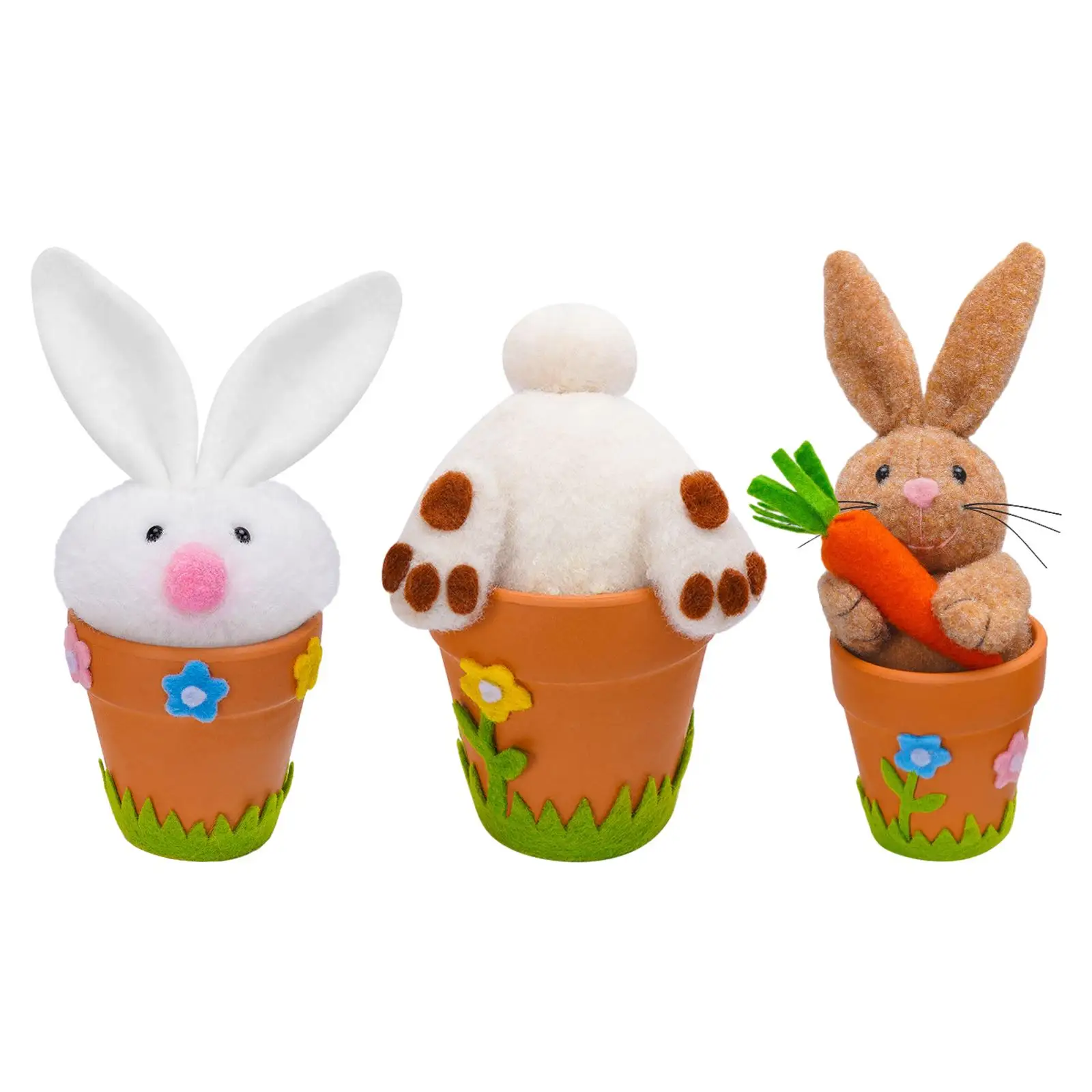 

Искусственный декоративный цветочный горшок, статуэтка кролика, пасхальный декор, настольное украшение для детской комнаты, офисный шкаф