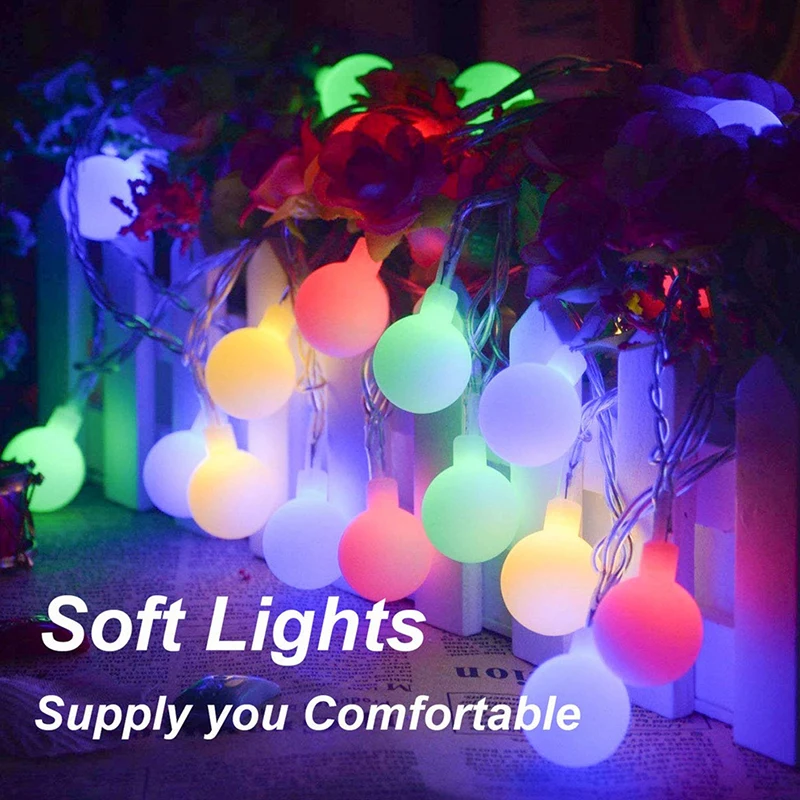 LED Ball String Lights Outdoor Garland Globe Fairy Lights USB 5V Wedding Halloween Garden Christmas Decoration