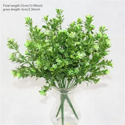 Artificial Greenery: Faux Persian Grass and Fern Decorative Accents (Four Seasons Green)