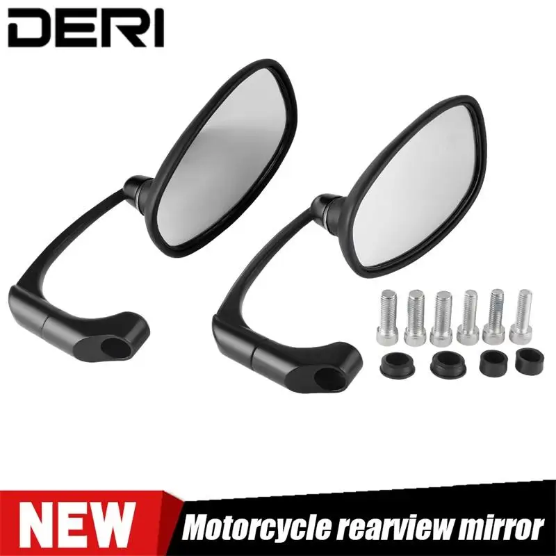 

Motorcycle Rear View Mirror Black Retro Oval Rearview Side Mirror For Kawasaki Yamaha Suzuki Honda Scooter Cafe Racer Motorbike