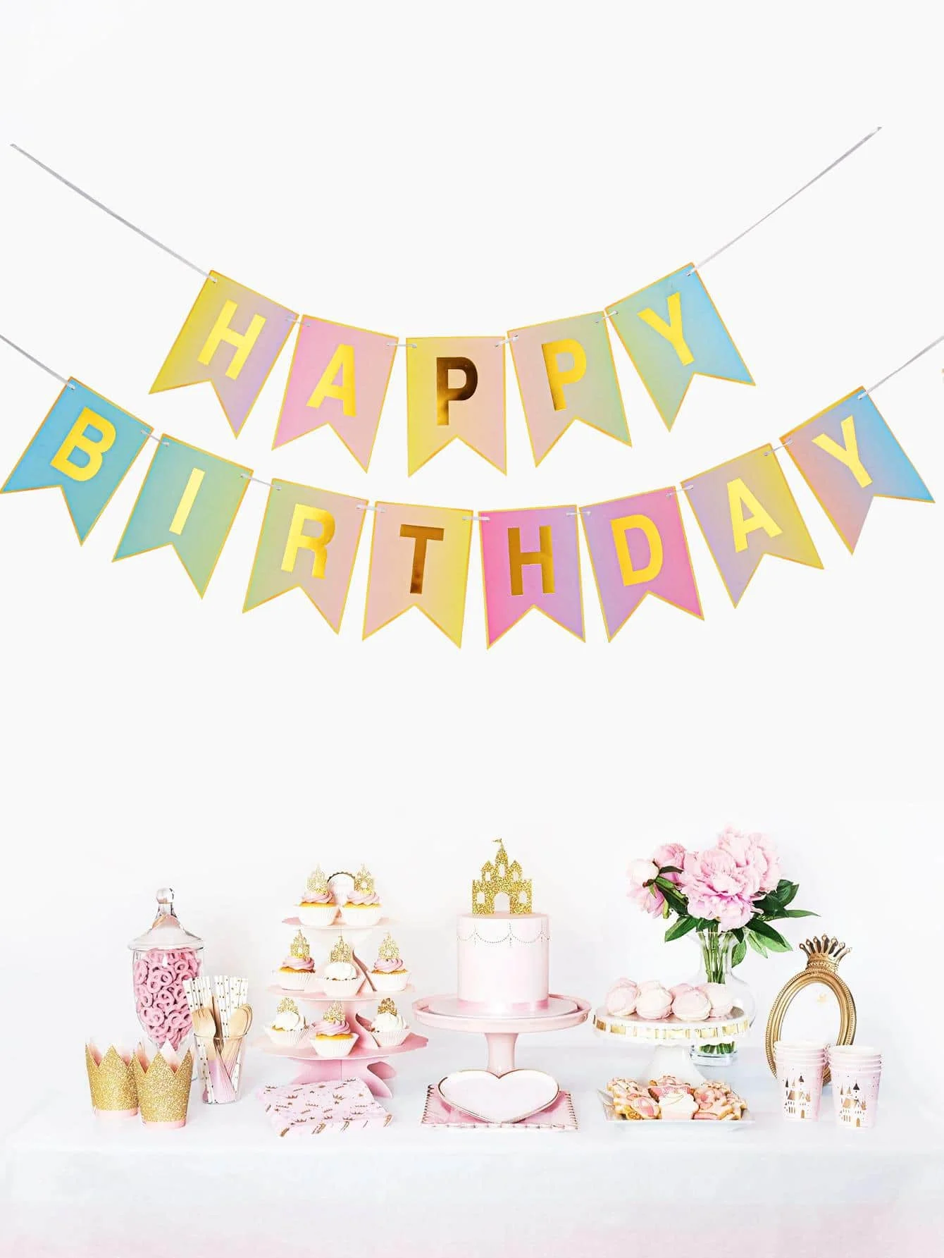 Gradual Birthday Banner 13Pcs/Set 1st Birthday Party Decoration birthday banner party decorations For Girl Boy Baby Shower Gender Disclosure Party Supplies