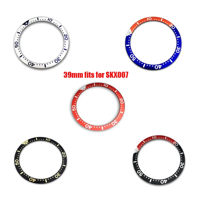 

Mod Watch Accessories 39mm Flat Aluminum SKX007 Bezel Ring Mouth Scale Indicating Ring Fits for Seiko Watch Replacemen Parts