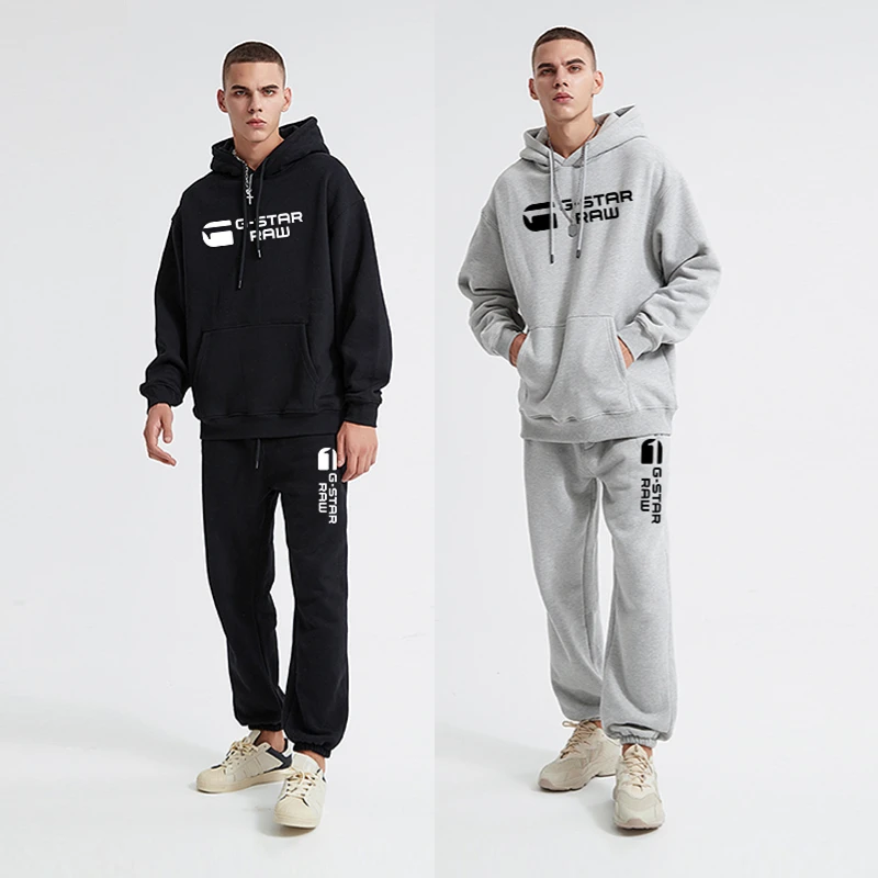 

Men's Tracksuits Golf Lovers Set Long Sleeve Sport Hoodie and Pants Jogging Suit for Male Spring Fall Solid Color Hoodie