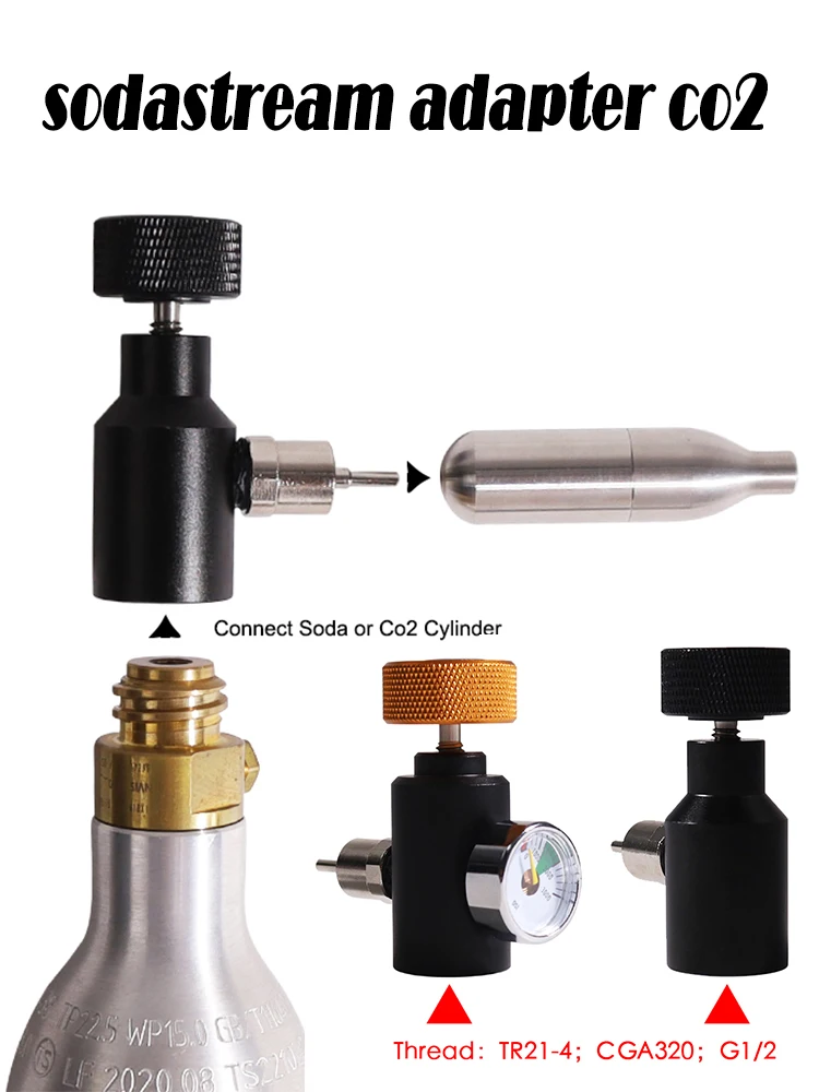 CO2อะแดปเตอร์วาล์วชาร์จเร็วหน่วยควบคุมการตรวจสอบแหล่งสำหรับถังเพนท์บอล hPa ตัวเชื่อมต่อ sodastream 1
