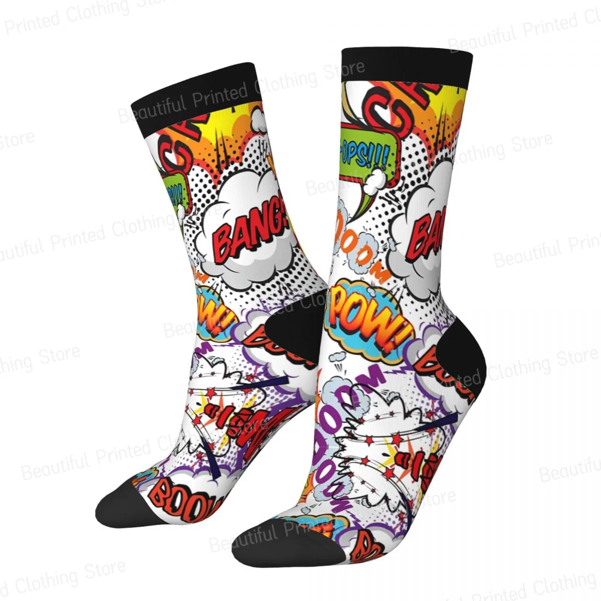 Vibrant Pop Art Graffiti Novelty Socks