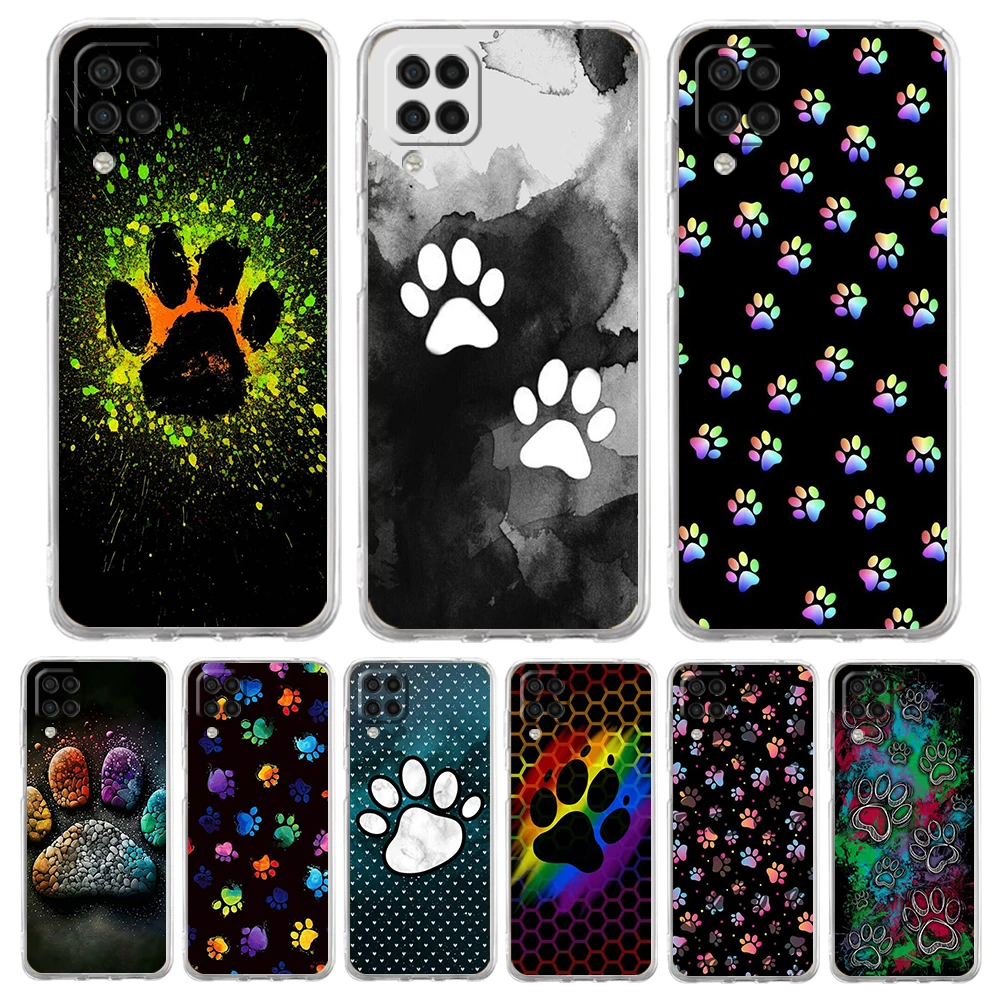 Paw Print Transparent Silicone Phone Case - Cute Dog Footprint Design